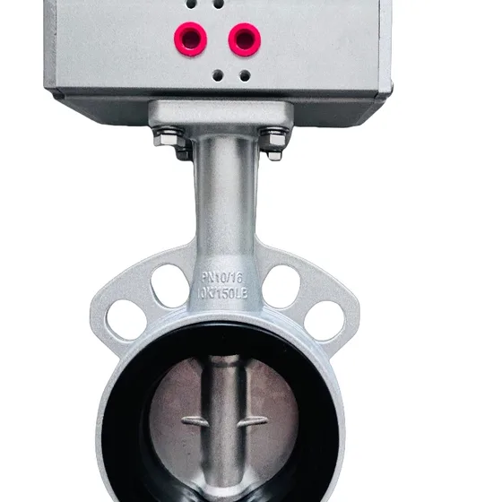 HF-520 aluminum butterfly valve with pneumatic actuator